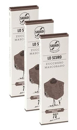 Sabadi Scuro 3-Pack | Organic Traditional Modica Chocolate | Cocolate with Mascobado Sugar | 70% Cacao | 3 x 50g Bar