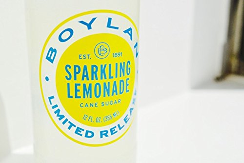 Boylan Sparkling Lemonade Cane Sugar Sodas, 12 fl oz (24 Glass Bottles)