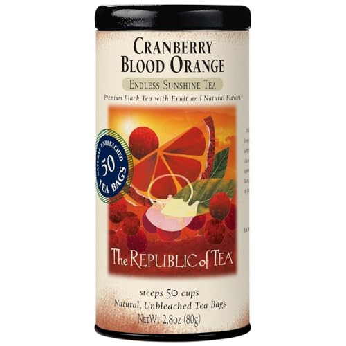 The Republic of Tea - Cranberry Blood Orange Black Tea, 50 Tea Bags, Fruit-Infused Blend, Gluten Free