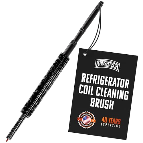 Brushtech Appliance Care Refrigerator Coil Cleaning Brush - Tapered Flexible Design for Deep Dust Removal & Appliance Maintenance - 15.25" Slim Nylon