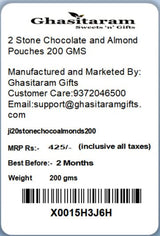 Jaiccha Ghasitaram Pack of 2 Stone Chocolate and Almond Pouches 200 GMS
