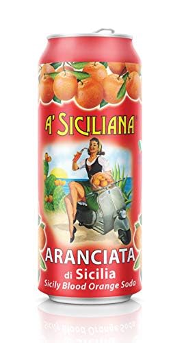 A' Siciliana Sicilian Sparkling Drink Aranciata - Refreshing and Delicious Italian Soda made with Sicilian Blood Orange - Authentic Imported Italian