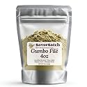SavorSatch Gumbo Filé Seasoning Powder - Sassafras, Thyme & Oregano Blend | 4 oz Certified Kosher, Non-GMO | Resealable Stand-Up Pouch for Cajun