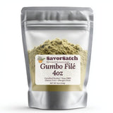 SavorSatch Gumbo Filé Seasoning Powder - Sassafras, Thyme & Oregano Blend | 4 oz Certified Kosher, Non-GMO | Resealable Stand-Up Pouch for Cajun
