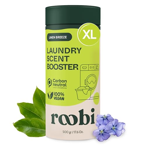 Roobi Sustainable Laundry Scent Booster Beads. Linen Breeze Fragrance Laundry Beads. 500 gr Bulk Booster Pack. Carbon Neutral, 100% Vegan.