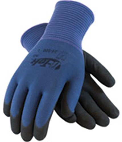 GTek 34-500/M, Seamless Knit Nylon Glove with Nitrile Coated MicroSurface Grip on Palm & Fingers - Touchscreen