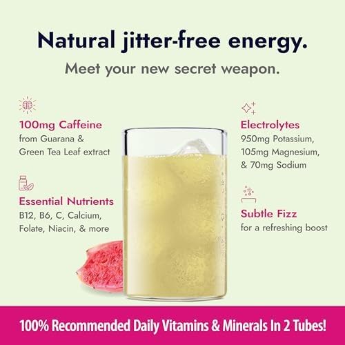 Zipfizz Daily Energy Drink Powder, Prickly Pear, 20 Pack | 3-in-1 Sustained Energy, Rapid Hydration, and Essential Vitamins | Sugar-Free | Electrolyte