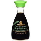 Kikkoman Soy Sauce Variety Pack, One Regular and One Low Sodium, Dispenser Bottles, Use on Variety of Foods and No Preservatives (Pack of 2)