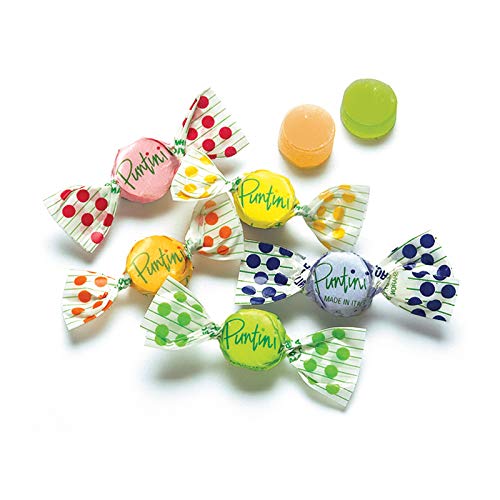 PUNTINI Frutti Assortiti Italian Gourmet Chewy Jujubes, Assorted Fruit Flavors, Individually Wrapped Vegan Candy, Gluten Free, Non-GMO, Resealable