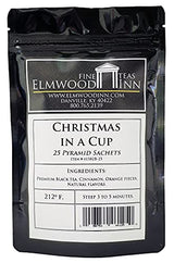 Elmwood Inn Fine Teas, Christmas in a Cup Cinnamon Black Tea, 25 Pyramid Sachet Tea Bags