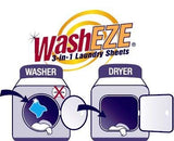 WashEZE 3-in-1 Laundry Detergent Sheets - 20 Loads Fresh Scent Liquidless Soap Sheet-Detergent, fabric softener and more -Travel Approved, College