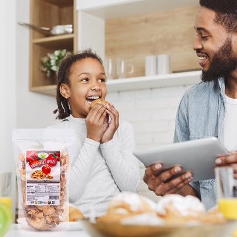 Sunrise Fresh No Sugar Added Dried Sweet Apples: Gluten-Free, Low-Calorie, No Preservatives, Unsulfured -1 lb Resealable Bag of Dehydrated Apple