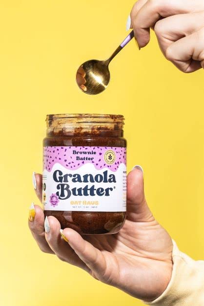 Oat Haus Brownie Batter Granola Butter | Peanut-free, Almond (Tree-Nut) Free, & School-Safe (Top 8 Allergen Free) | Nutella & Chocolate Spread
