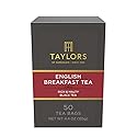 Taylors of Harrogate English Breakfast, Black Tea, Pillow Tea Bags, 50 Count (Pack of 1), Rich, Bright & Malty, Caffeinated, Enjoy Hot or Iced, 50