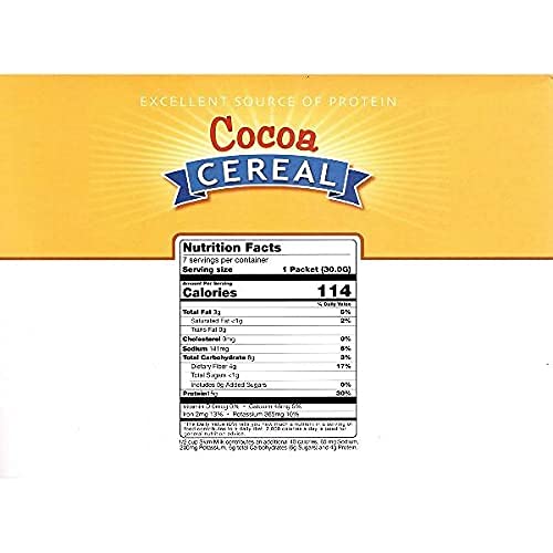 Proteinwise Cereal, Cocoa, High Protein, Healthy Snacks, Low Carb, Low Calorie, Kids Snacks, Bariatric, Kosher, 7/Box