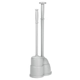 mDesign Plunger and Brush Set for Toilet Bowl - Hidden, Modern Toilet Brush and Plunger Set with Caddy - Brush Cleaner and Plunger Combo with Holder