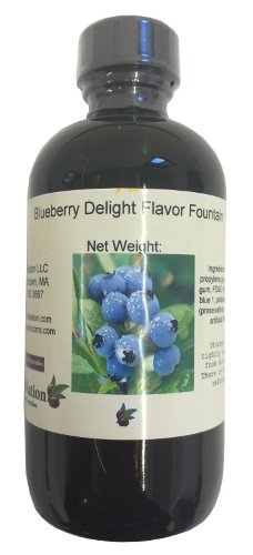OliveNation Blueberry Delight Flavor Fountain, Water Soluble Ice Cream and Beverage Flavoring and Coloring, Low Sugar, Non-GMO, Kosher, Gluten Free