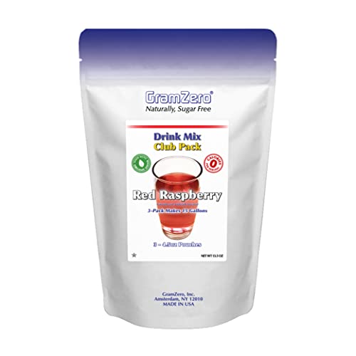 GramZero Red Raspberry Zero Calorie Sugar Free Drink Mix, Great For Nutrition Club Loaded Tea, Stevia Sweetened