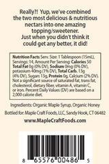 Maple Craft Foods, Honey-Infused Bourbon Barrel Aged Maple Syrup
