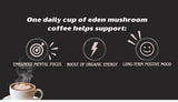 Eden Coffee Co - Organic Instant Coffee with Lion's Mane and Chaga Mushrooms - Brain & Immune Support - Vegan & Keto - Antioxidants & Superfoods