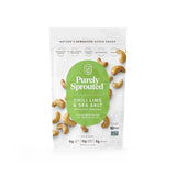 Purely Sprouted Cashews Chili Lime Sea Salt, Non-GMO Superfood for Healthy, Gluten-Free Snacking (4 oz, 6 pack)