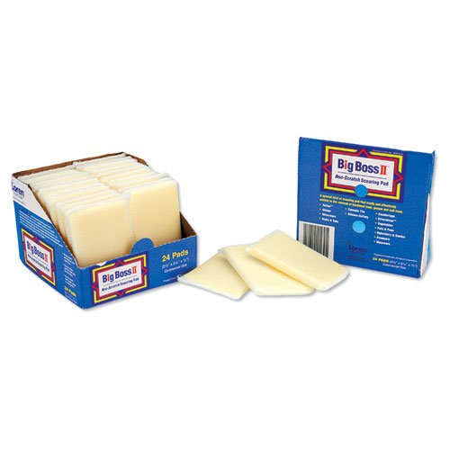 Big Boss II Non-Scratch Scouring Pads, 3 1/2 x 5 1/2 - 24 scouring pads per case.