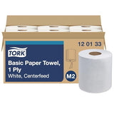 Tork Centerfeed Paper Wiper White M2, High Absorbency, 6 x 1000 Sheets, 120133