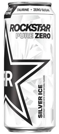 Rockstar Pure Zero Energy Drink Variety- Silver Ice, Pure Zero Punched,#TMGS, Watermelon - 16fl.oz. (Pack of 16)