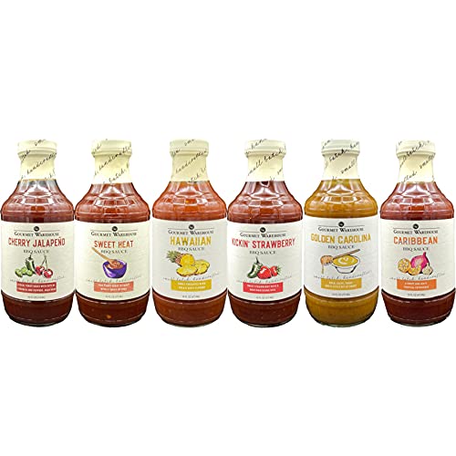 Gourmet Warehouse Variety Pack BBQ Sauce, Unique Flavor Barbecue Sauces Handcrafted In Small Batches Gluten-Free, HFCS-Free, Delicious Sauce 16 Ounces