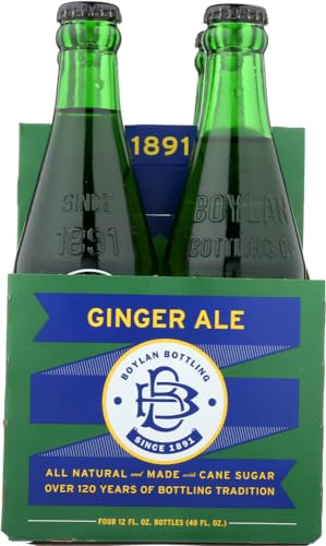 Boylan Bottling Pure Cane Sugar Soda Pop, Ginger Ale, 12 oz Glass Bottles (Pack of 12)