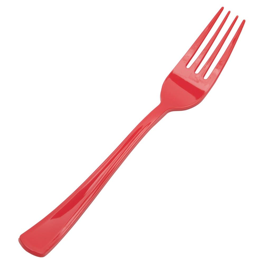 JAM PAPER Premium Utensils Party Pack - Plastic Forks - Red - 48 Disposable Forks/Pack