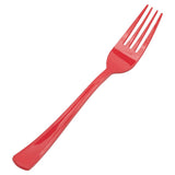 JAM PAPER Premium Utensils Party Pack - Plastic Forks - Red - 48 Disposable Forks/Pack