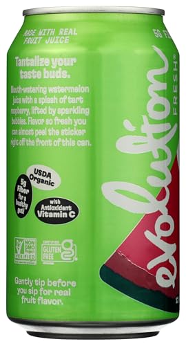 Evolution Fresh Soda Fruit Watermelon Raspberry Organic, 12 Fl Oz