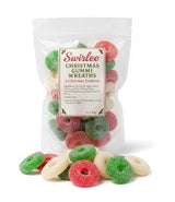 Swirlee™ Christmas Gummy Wreaths - “Half-Pounder” Holiday Stocking Stuffer Candy - Soft & Chewy Red and Green Gummies - Festive Treats - 8oz Bag