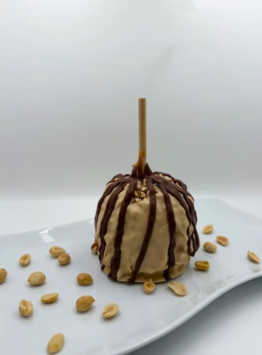 US Sweets Caramel Apple - Caramel Granny Smith Apples Dipped in Peanut Butter White Chocolate with Peanuts | Tasty Gift | Handmade in Small Batches |