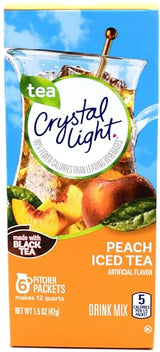 Crystal Light Peach Iced Tea Drink Mix, 12-Quart Canister (Pack of 8)