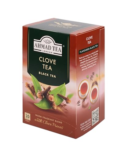 Ahmad Tea Black Tea, Clove Teabags, 20 ct (Pack of 1) - Caffeinated & Sugar-Free
