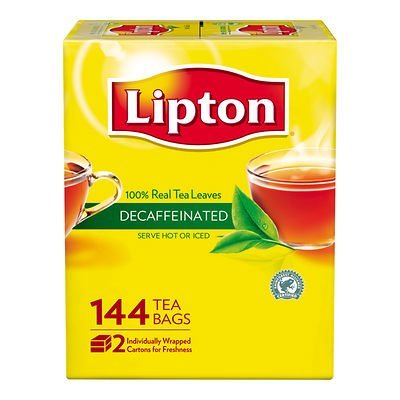 Lipton Tea Bags, Decaffeinated 72 ct (Pack of 2)