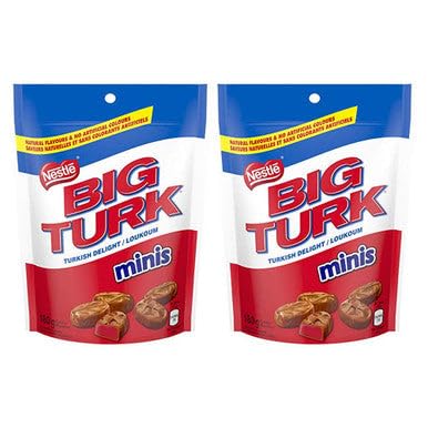 Nestle Big Turk Bites Minis 180g/6.3oz, 2-Pack, Imported from Canada, Low Fat Chocolate Candy with Jelly
