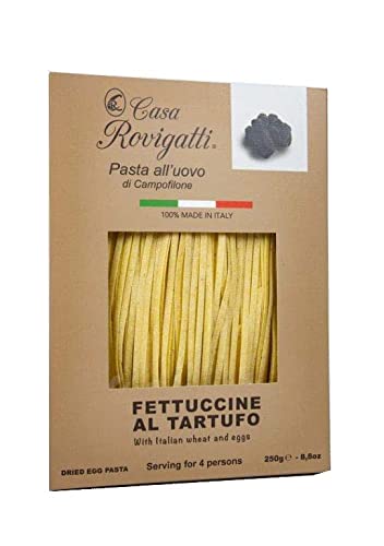 Fettuccine with Truffle (Pack of 4) - Italian Truffle Pasta From the Region of Di Campofilone- Imported Italian Gourmet Egg Pasta- 8.8 ounces / 250