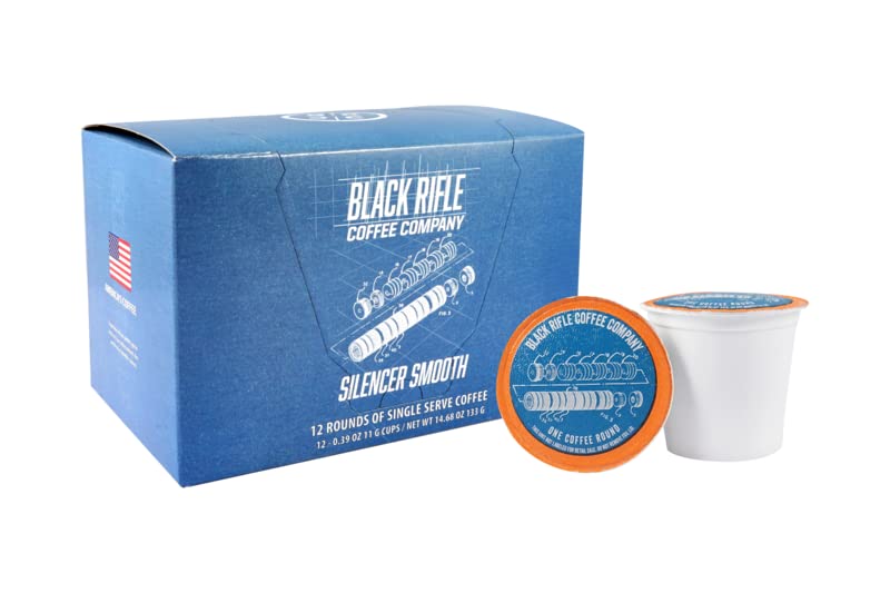 Black Rifle Coffee Company Silencer Smooth, 12 Count, Light Roast K Cups - Single Serve K Cups Coffee Pods - Kcup Pods Compatible with Keurig 1.0