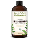 Banyan Botanicals Refined Sesame Oil - Organic Sesame Oil for Skin, Body, Hair & More - Multiple Sizes - 24 oz - Non GMO Sustainably Sourced Vegan