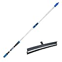 Unger Professional Lock-On 22 in. Curved AquaDozer Rubber Floor Squeegee with Ez Extend Pro Telescopic Pole, Lightweight Rubber Durable Squeegee