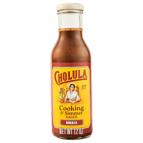 Cholula Cooking & Simmer Sauce, Birria, For Birria Tacos, Slow-Cooked Beef, Stew, Quesadillas and More, 12 fl oz