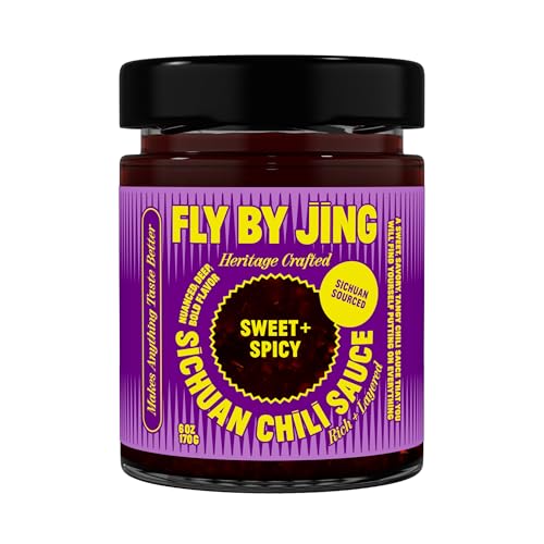 FLYBYJING Sweet + Spicy Sichuan Chili Sauce: Premium Sweet Chili Oil for Drizzling, Stir Fry & Marinades - Tangy, Savory, Vegan Hot Sauce - Good on
