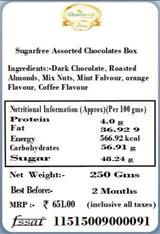 Valentine Gifts - Valentine Chocolates Ghasitaram Gifts - Assorted Sugarfree Chocolates Box