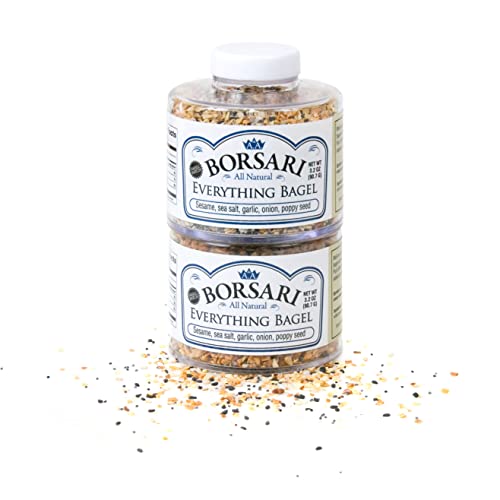 Borsari Seasoned Salt 2-Shaker Gift Set - Everything Bagel Seasoning Blend - Gourmet Seasonings For Steak, Fish, Poultry, & More - (3.2oz Shaker