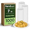 KARAT EARTH 7-Inch Compostable Disposable Paper Plates (1,000 Pack) - Heavy-Duty, Molded Fiber, Eco-Friendly Bulk Package (White)