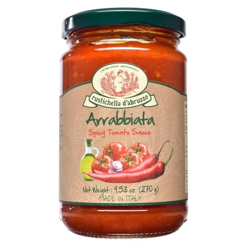 Rustichella d'Abruzzo Arrabbiata Sauce | Authentic Spicy Tomato Sauce with Extra Virgin Olive Oil, Chili, Garlic & Onions | Perfect for Pasta, Pizza