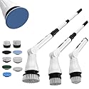 Cleanmattix - 8-in 1Multifunctional Electric Cleaning Brush, Wireless, Waterproof Expandable Handle, 3 Speed with Adjustable Handle, 8 Scrub Brush